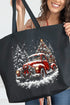 Evergreen Christmas Drive Canvas Jumbo Tote