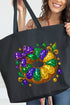 Faux Rhinestone King Cake Canvas Jumbo Tote
