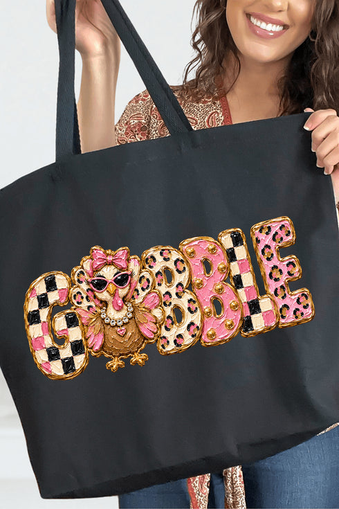 Gobble & Glam Canvas Jumbo Tote