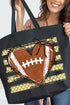 Gold Football Sweetheart Canvas Jumbo Tote