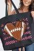 Maroon Football Sweetheart Canvas Jumbo Tote
