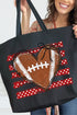 Red Football Sweetheart Canvas Jumbo Tote