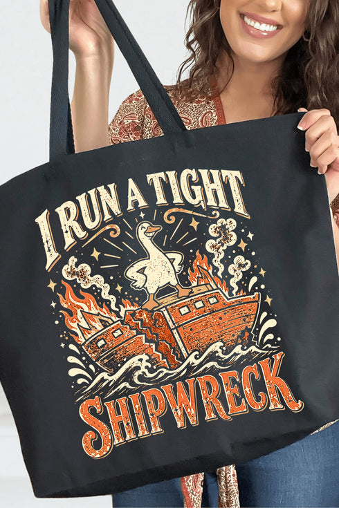 Tight Shipwreck Goose Canvas Jumbo Tote