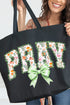 Watercolor Petaled Pray Canvas Jumbo Tote
