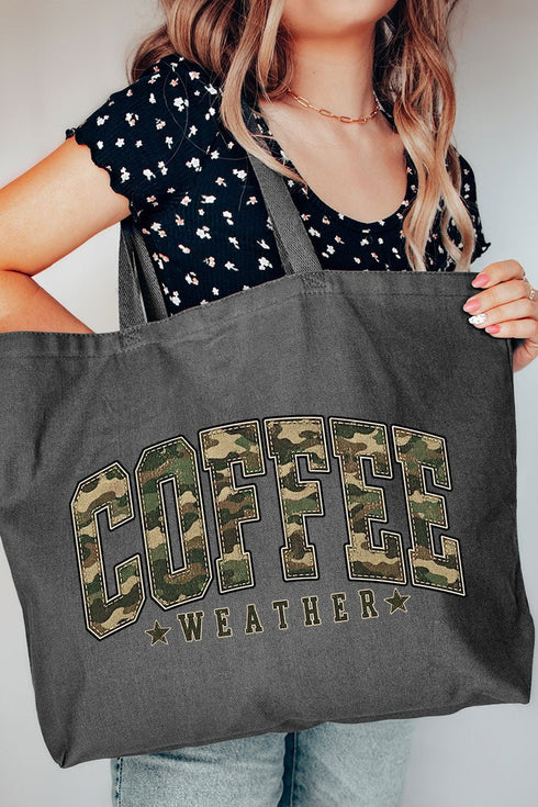 Camo Coffee Weather Canvas Jumbo Tote