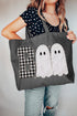 Gingham & Lace Boo Canvas Jumbo Tote