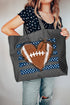 Navy Football Sweetheart Canvas Jumbo Tote