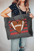 Red Football Sweetheart Canvas Jumbo Tote
