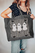 Spooky Season Gingham & Ghosts Canvas Jumbo Tote
