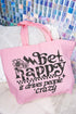 Black Be Happy Canvas Jumbo Tote