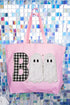 Gingham & Lace Boo Canvas Jumbo Tote