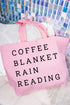 Rainy Day Reading Canvas Jumbo Tote