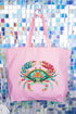 Seaside Sparkle Crab Canvas Jumbo Tote