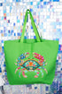 Seaside Sparkle Crab Canvas Jumbo Tote