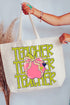Apple For The Teacher Canvas Jumbo Tote