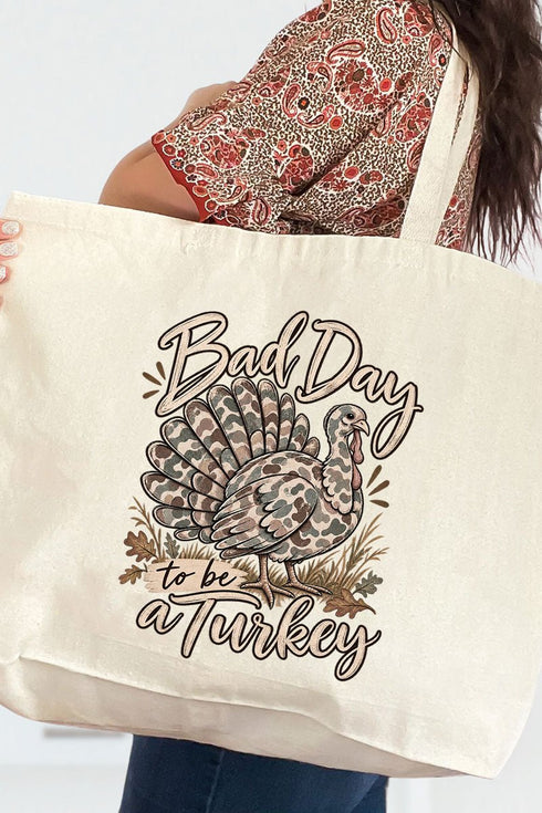 Bad Day Camo Turkey Canvas Jumbo Tote