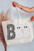 Gingham & Lace Boo Canvas Jumbo Tote