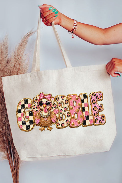 Gobble & Glam Canvas Jumbo Tote