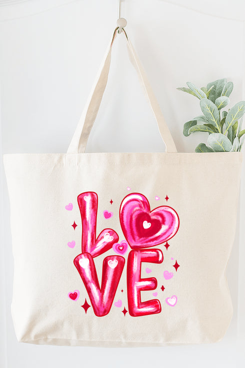 Love In The Air Canvas Jumbo Tote