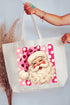 Pink Dot Jolly Santa Canvas Jumbo Tote