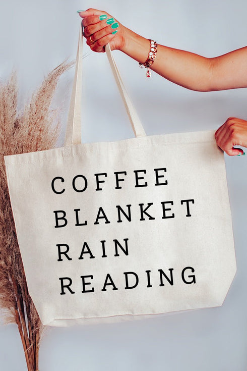 Rainy Day Reading Canvas Jumbo Tote
