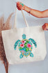 Seaside Sparkle Turtle Canvas Jumbo Tote