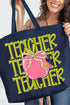 Apple For The Teacher Canvas Jumbo Tote