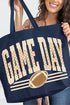 Checkered Taupe Game Day Canvas Jumbo Tote