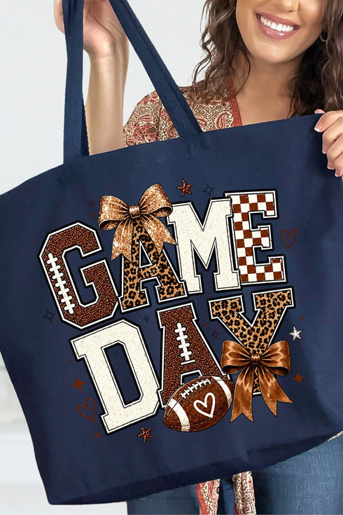 Game Day Spirit Canvas Jumbo Tote