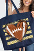 Gold Football Sweetheart Canvas Jumbo Tote