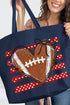 Red Football Sweetheart Canvas Jumbo Tote