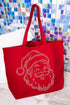 Classic Christmas Santa Canvas Jumbo Tote