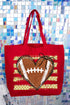 Gold Football Sweetheart Canvas Jumbo Tote