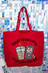Iced Coffee & True Crime Canvas Jumbo Tote