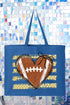Gold Football Sweetheart Canvas Jumbo Tote
