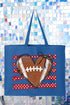 Red Football Sweetheart Canvas Jumbo Tote