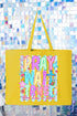 Pray Wait Trust Bright Doodle Canvas Jumbo Tote