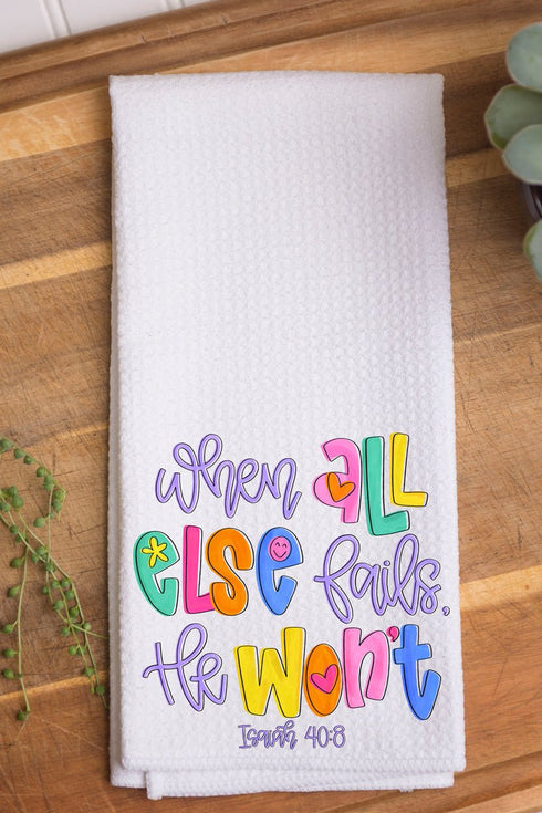 Colorful All Else Fails Waffle Kitchen Towel