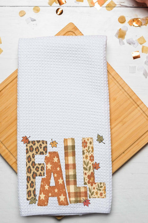 Crisp & Cozy Fall Waffle Kitchen Towel