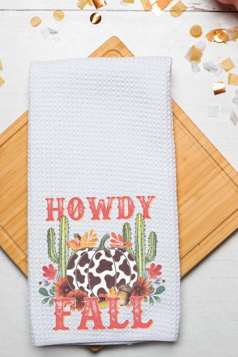 Desert Howdy Fall Waffle Kitchen Towel