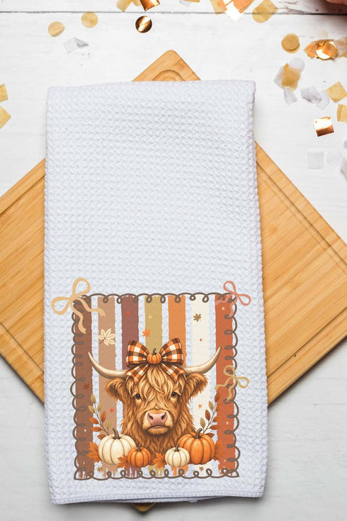 Highland In Autumn Waffle Kitchen Towel
