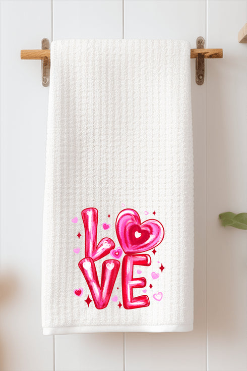 Love In The Air Waffle Kitchen Towel