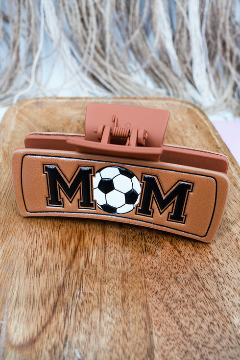 Soccer Mom Brown Embossed Hair Claw