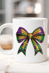 Faux Rhinestone Mardi Gras Bow Ceramic Mug