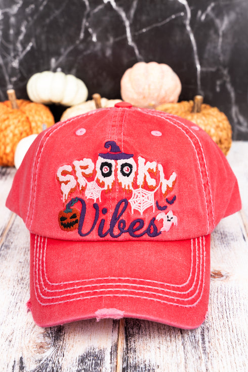 Distressed Salmon 'Spooky Vibes' Cap