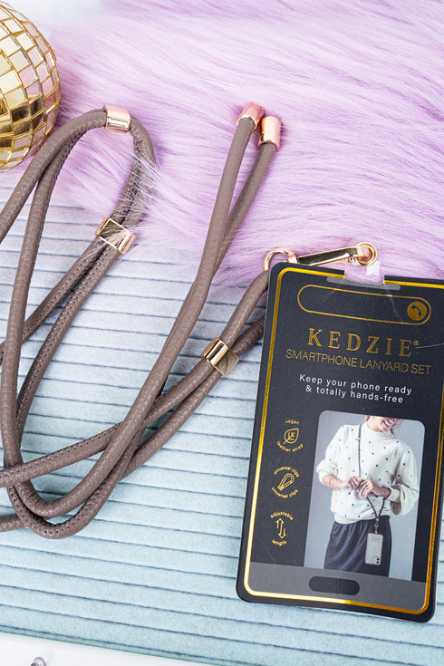 Taupe Kedzie Smartphone Lanyard Set