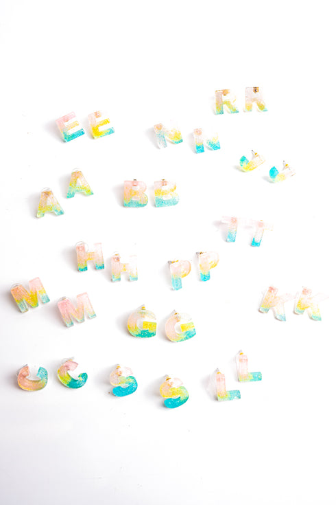 Looking Good Pastel Initial Earrings