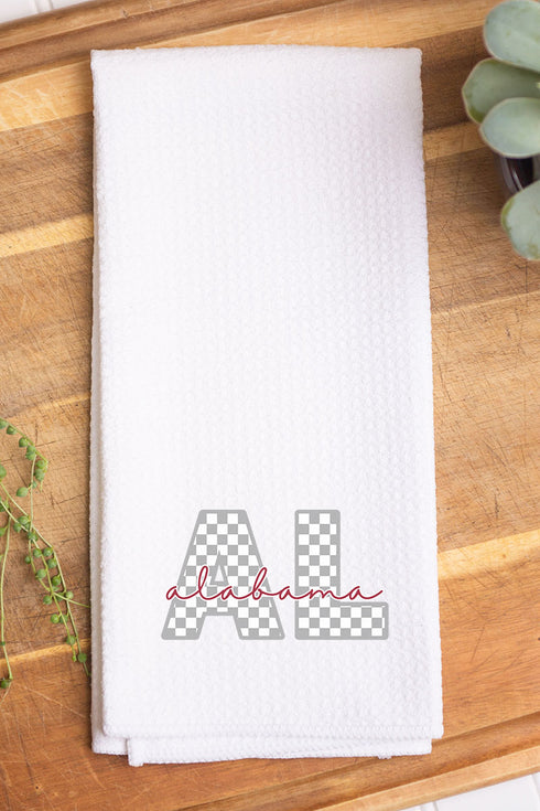 Alabama Checkered Waffle Kitchen Towel