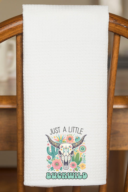 A Little Buckwild Waffle Kitchen Towel