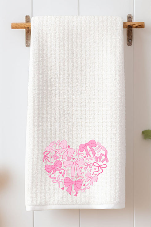 All The Bows Valetine Heart Waffle Kitchen Towel